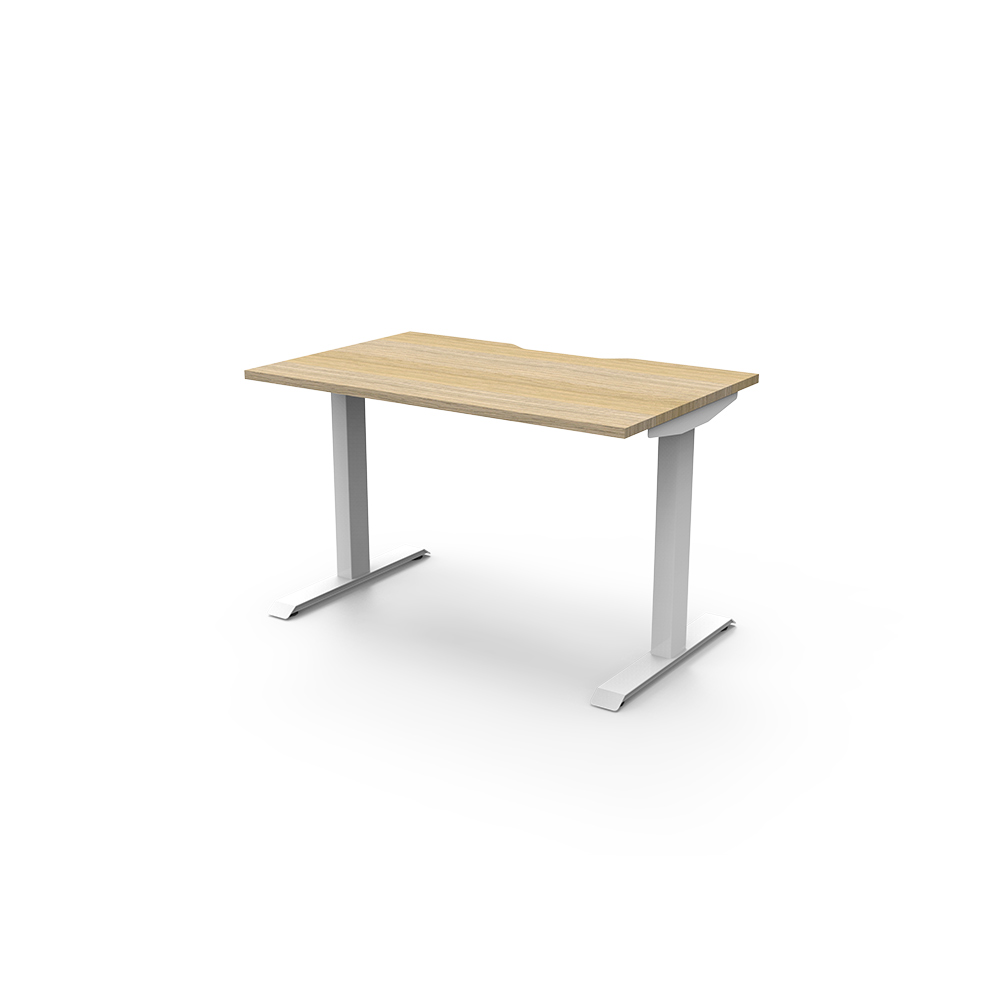 RAPIDLINE BOOST STATIC SINGLE SIDED WORKSTATION 1200MM NATURAL OAK TOP / WHITE FRAME