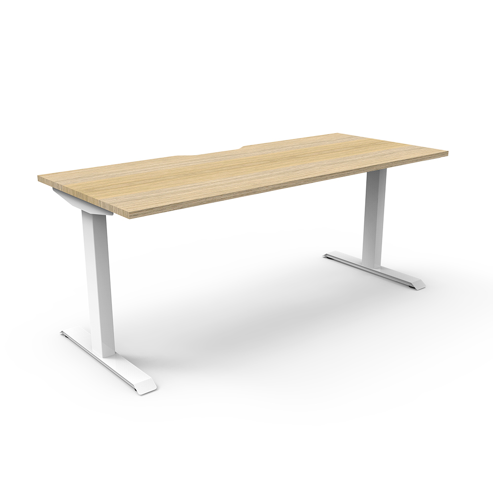RAPIDLINE BOOST STATIC SINGLE SIDED WORKSTATION 1500MM NATURAL OAK TOP / WHITE FRAME