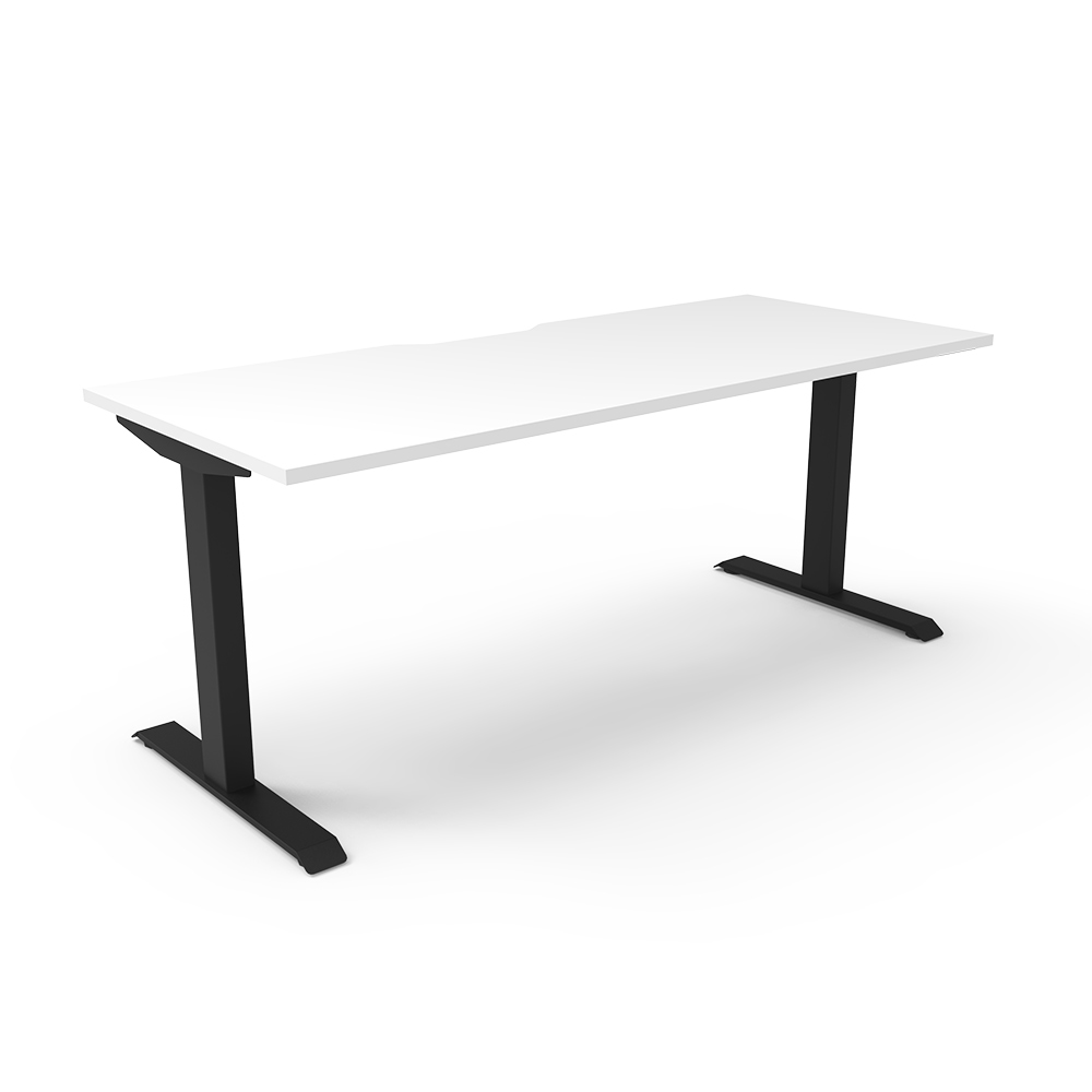 RAPIDLINE BOOST STATIC SINGLE SIDED WORKSTATION 1500MM NATURAL WHITE TOP / BLACK FRAME