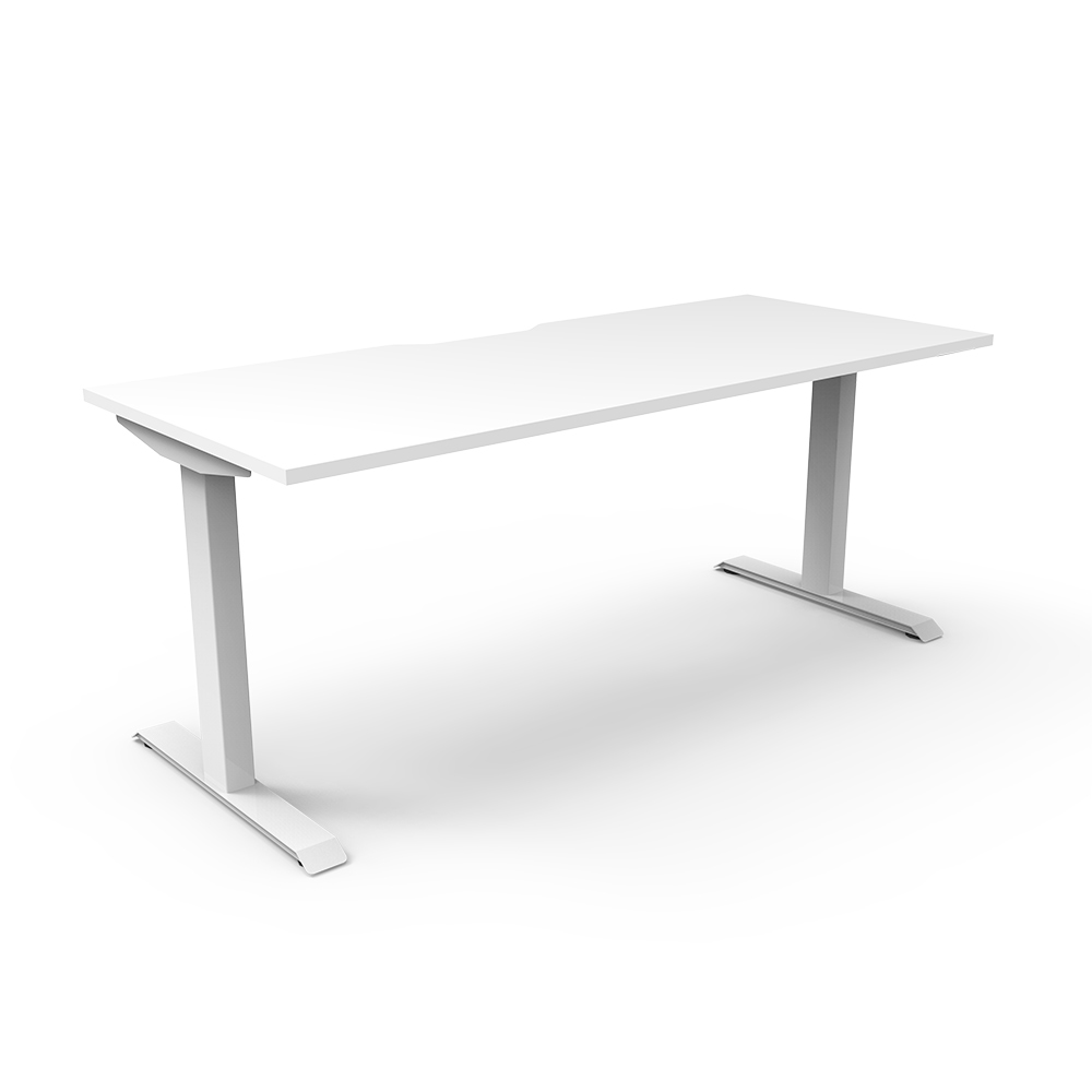 RAPIDLINE BOOST STATIC SINGLE SIDED WORKSTATION 1500MM NATURAL WHITE TOP / WHITE FRAME