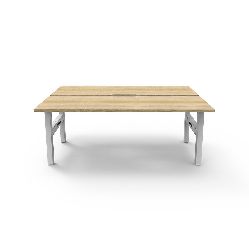 RAPIDLINE BOOST STATIC DOUBLE SIDED WORKSTATION 1200MM NATURAL OAK TOP / WHITE FRAME