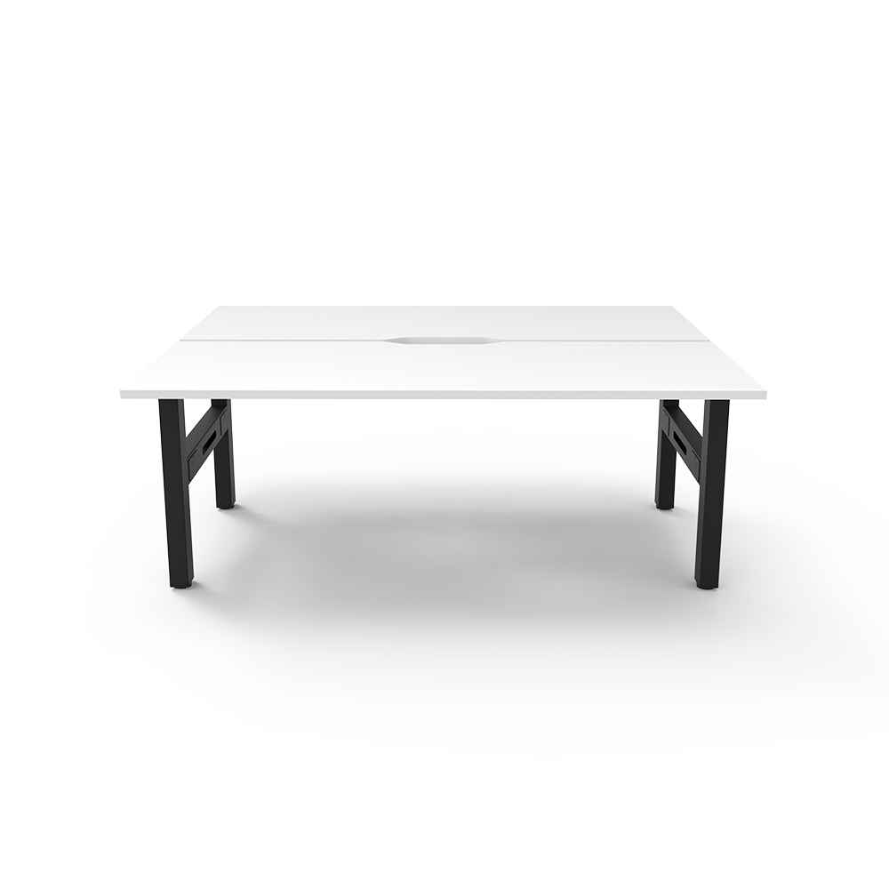 RAPIDLINE BOOST STATIC DOUBLE SIDED WORKSTATION 1200MM NATURAL WHITE TOP / BLACK FRAME