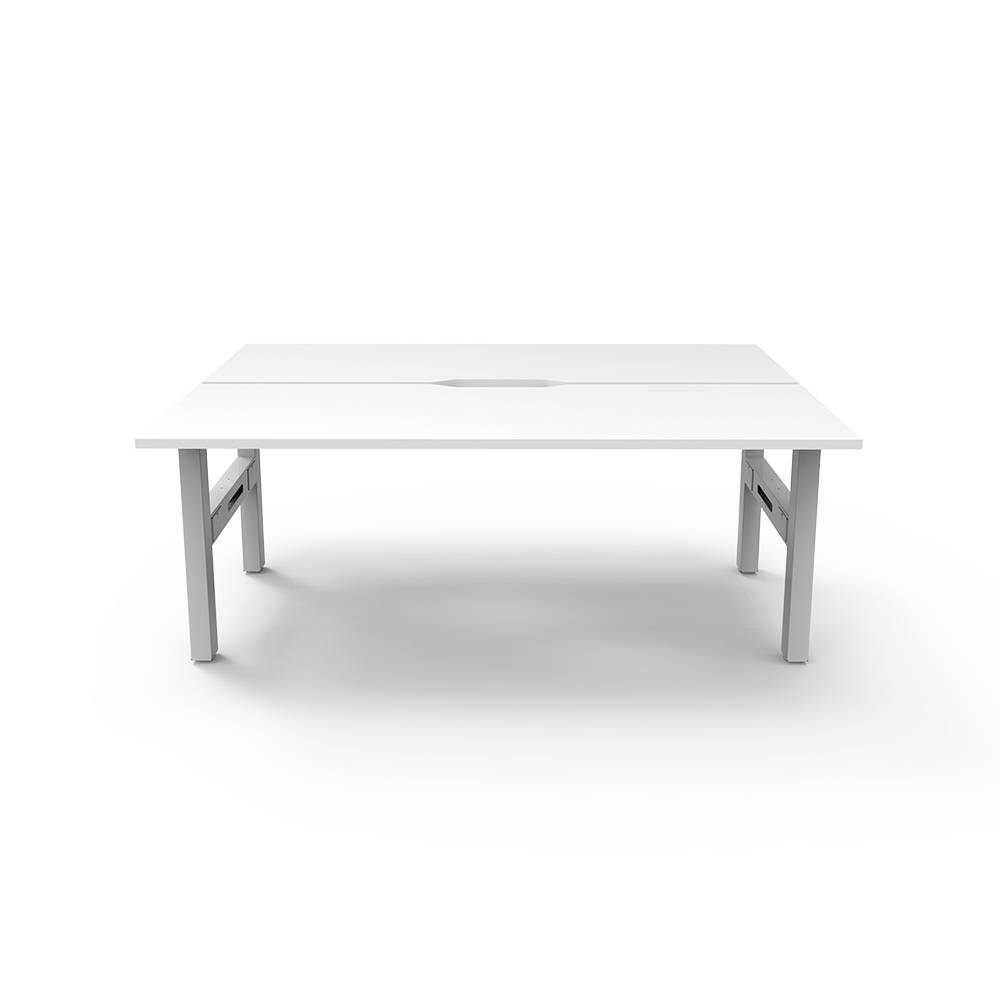 RAPIDLINE BOOST STATIC DOUBLE SIDED WORKSTATION 1800MM NATURAL WHITE TOP / WHITE FRAME