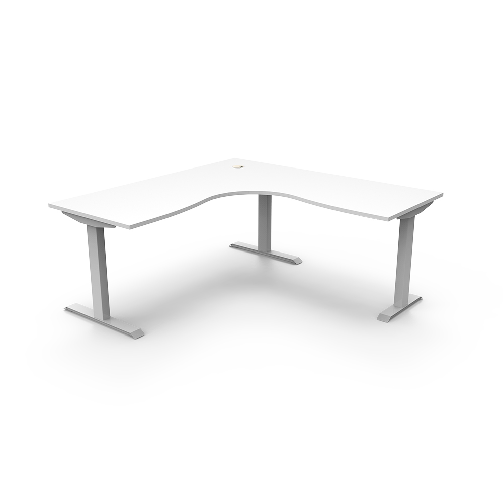 RAPIDLINE BOOST STATIC CORNER WORKSTATION 1800 X 1800MM NATURAL WHITE TOP / WHITE FRAME