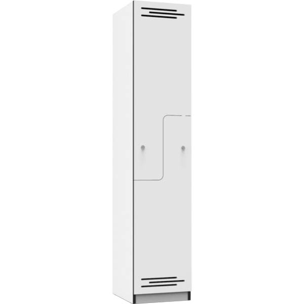 Rapidline Melamine Locker 2 Step Door 1850 X 380 X 455mm Natural White/black Edging