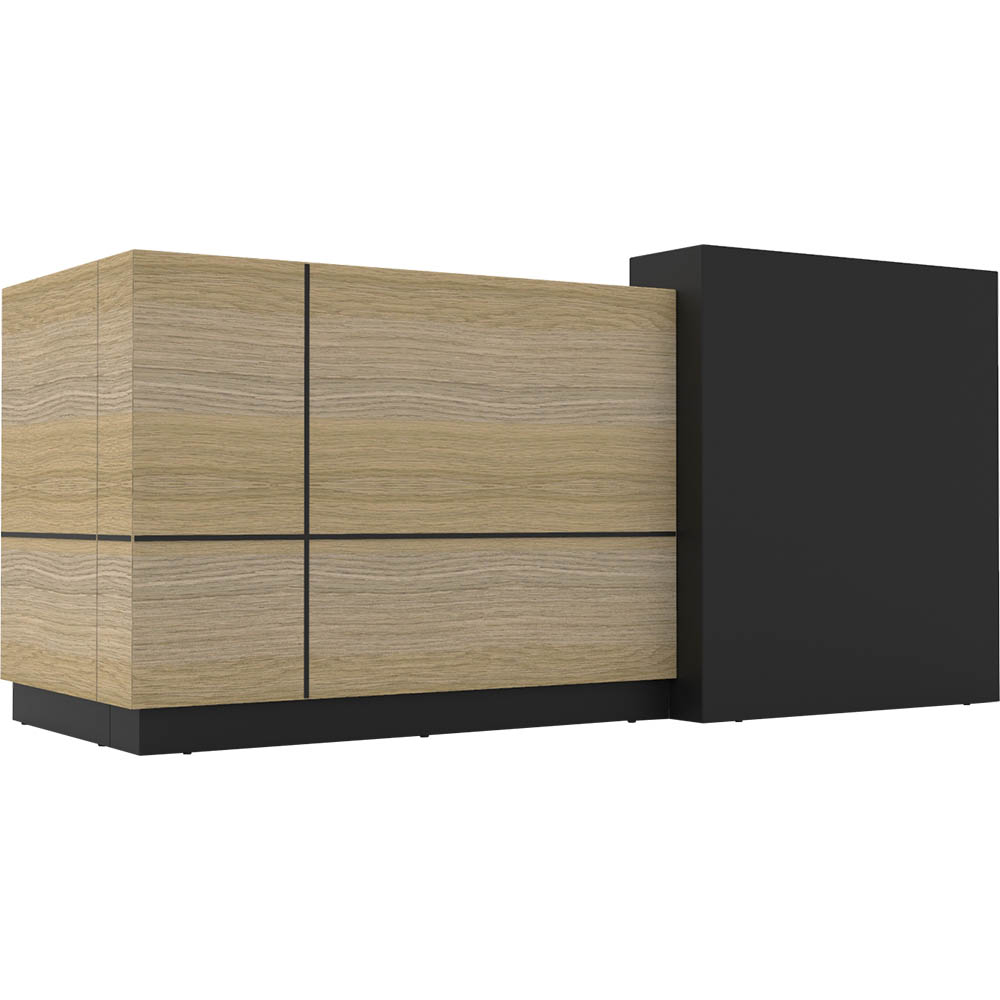 RAPIDLINE SEMPRE RECEPTION COUNTER NATURAL OAK/BLACK