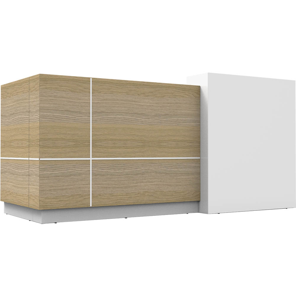 RAPIDLINE SEMPRE RECEPTION COUNTER NATURAL OAK/WHITE