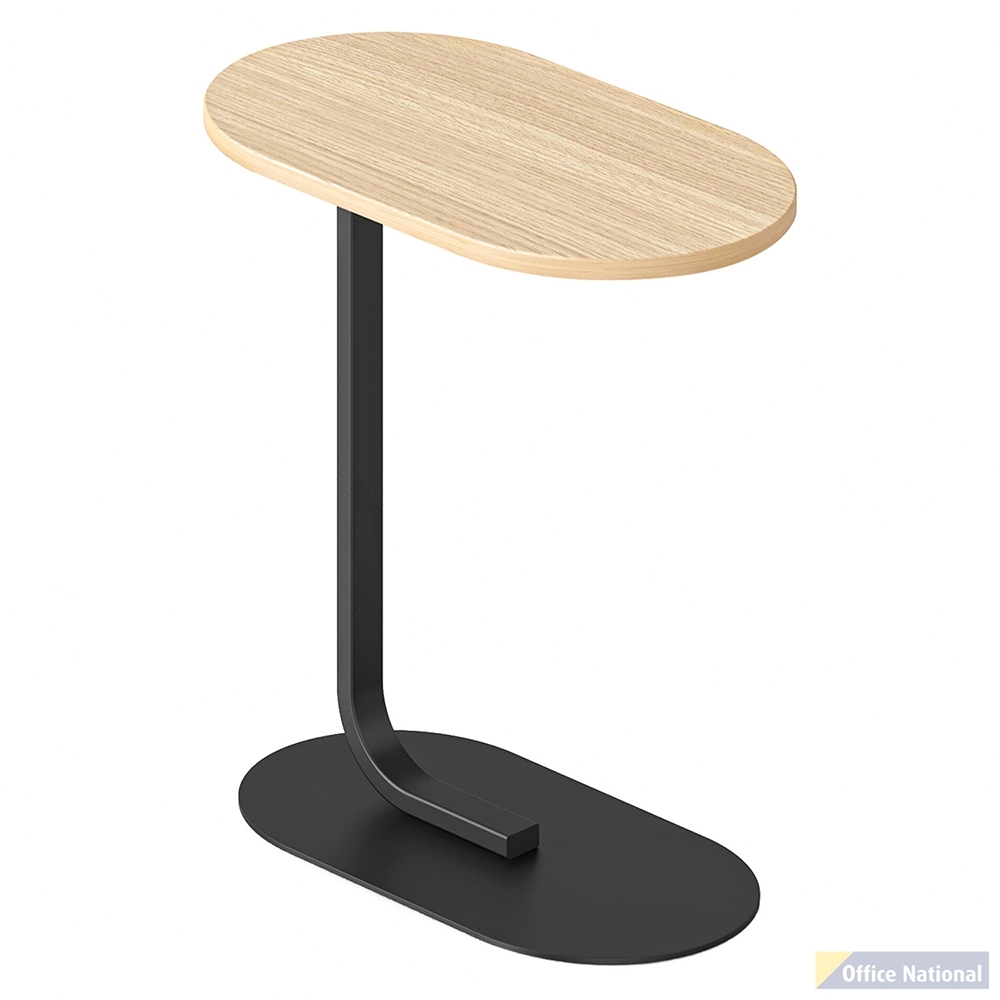 RAPIDLINE SELENE SIDE TABLE NATURAL OAK TOP BLACK BASE