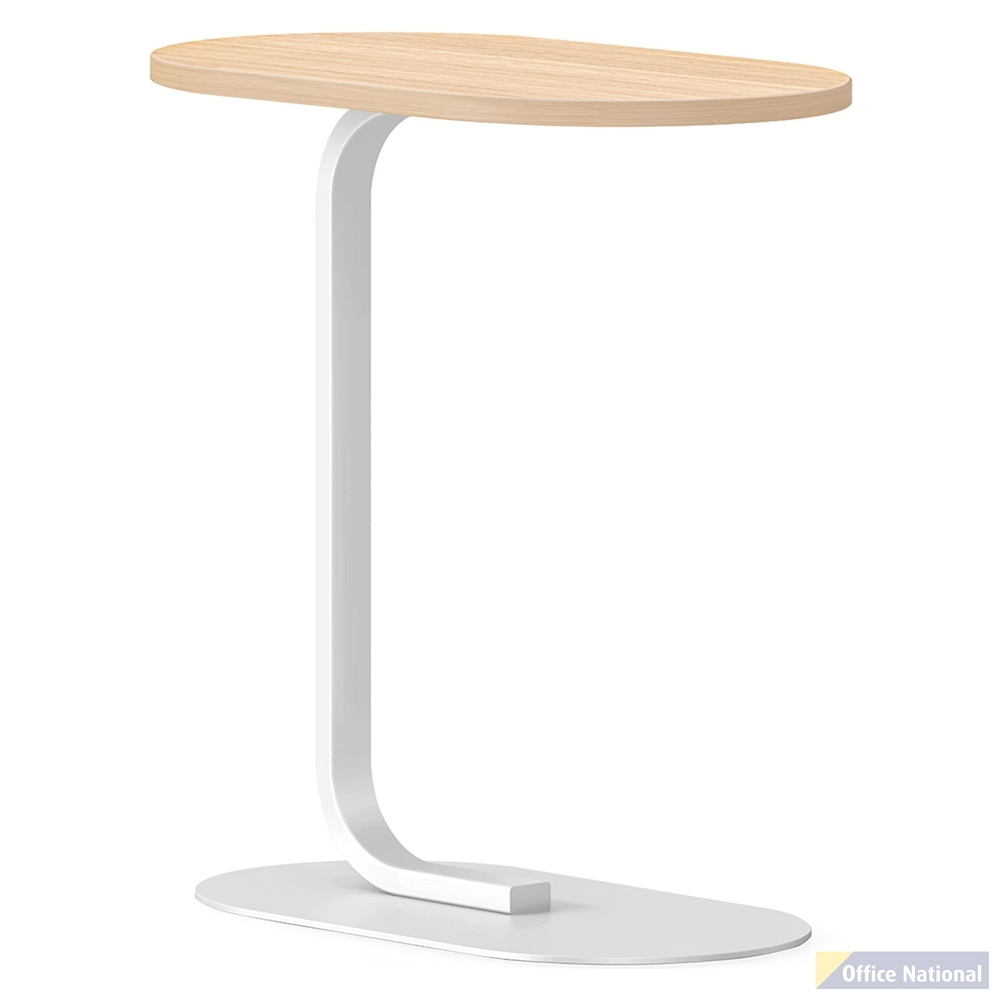 RAPIDLINE SELENE SIDE TABLE NATURAL OAK TOP WHITE BASE