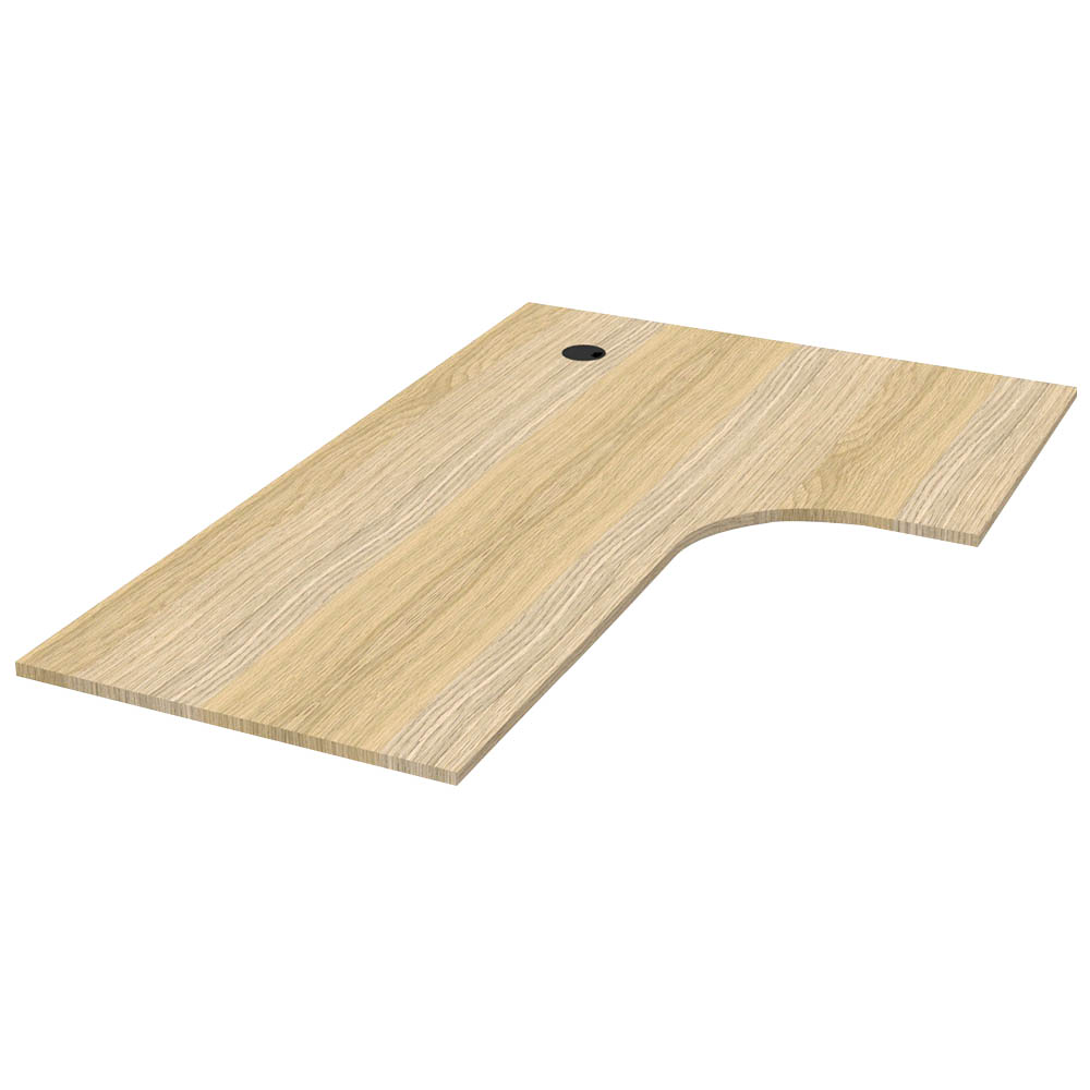 RAPIDLINE SCREEN SCALLOPED CORNER WORKSTATION DESK TOP 1800 X 1200 X 750 NATURAL OAK
