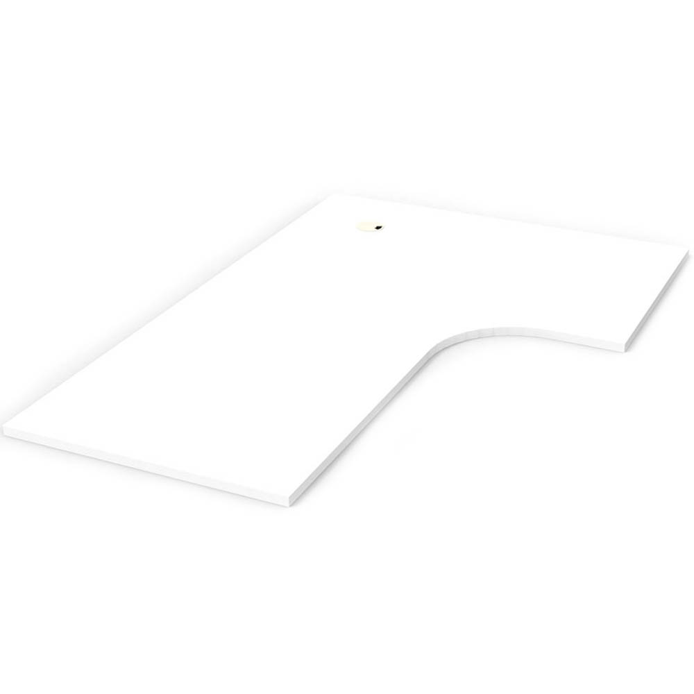 RAPIDLINE SCREEN SCALLOPED CORNER WORKSTATION DESK TOP 1800 X 1200 X 750 NATURAL WHITE