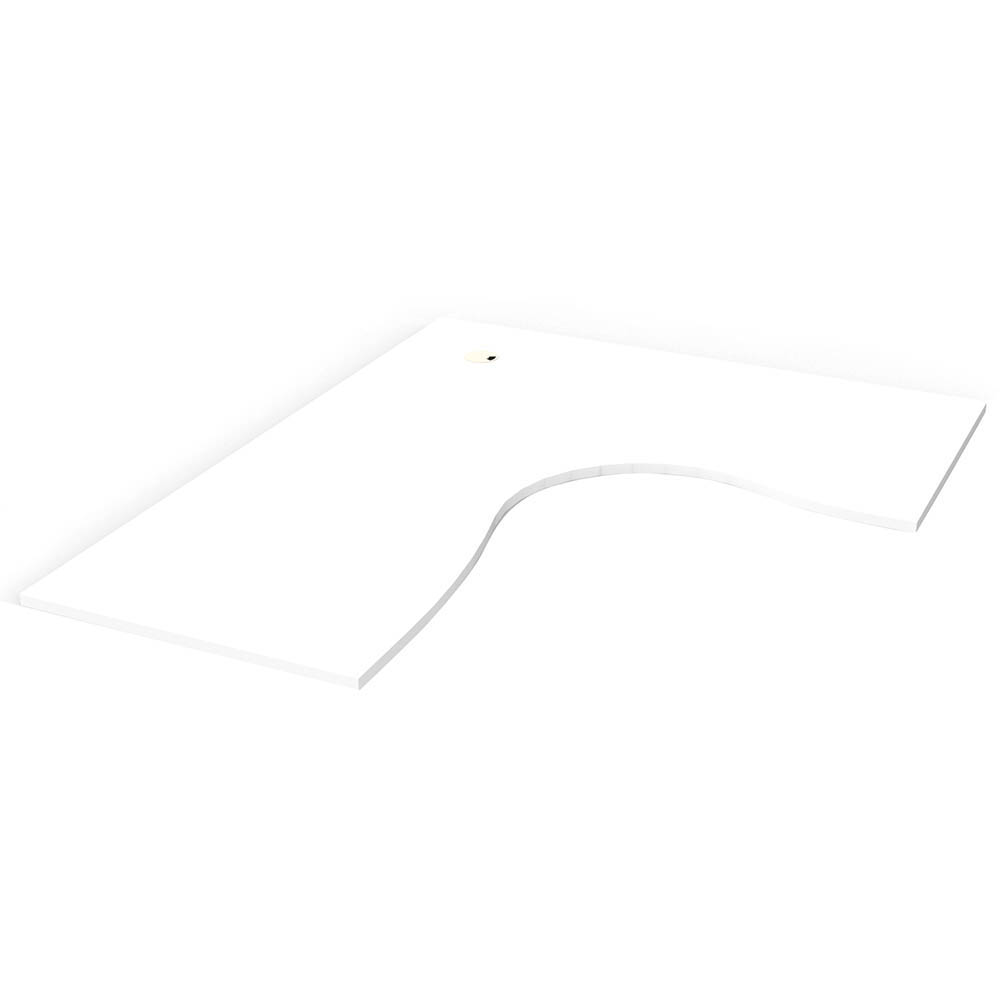 RAPIDLINE SCREEN SCALLOPED CORNER WORKSTATION DESK TOP 1800 X 1500 X 750 NATURAL WHITE