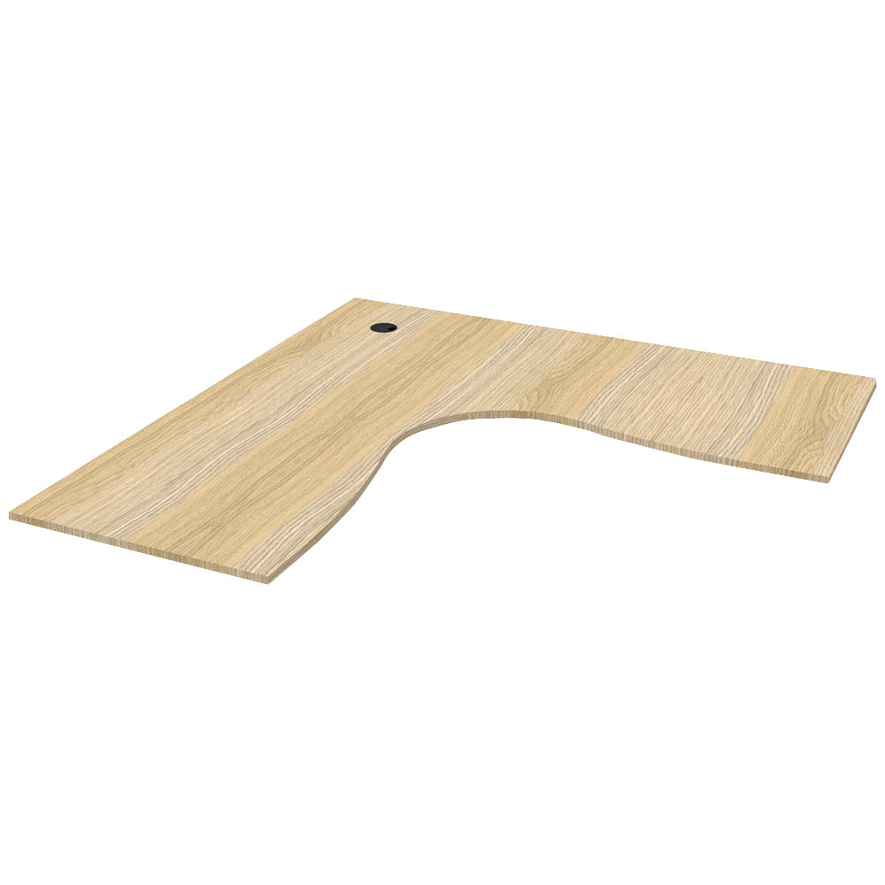 RAPIDLINE SCREEN SCALLOPED CORNER WORKSTATION DESK TOP 1800 X 1800 X 750 NATURAL OAK