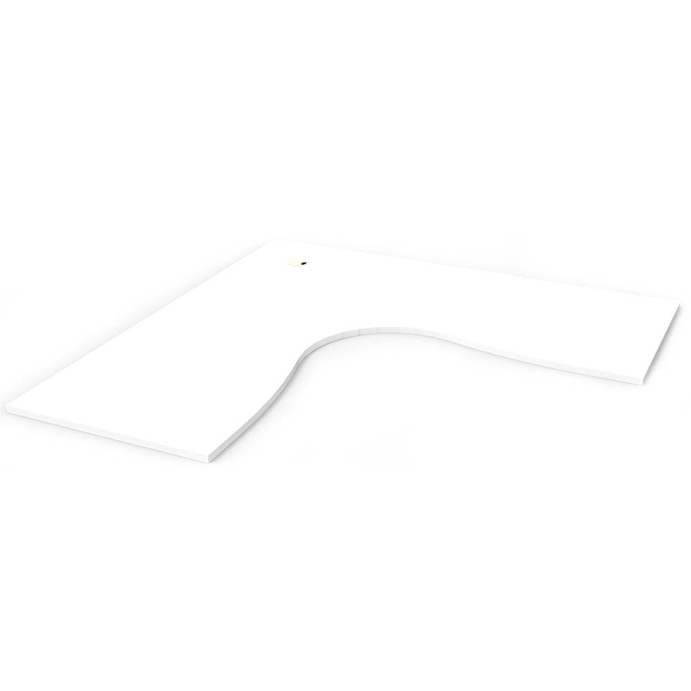 RAPIDLINE SCREEN SCALLOPED CORNER WORKSTATION DESK TOP 1800 X 1800 X 750 NATURAL WHITE