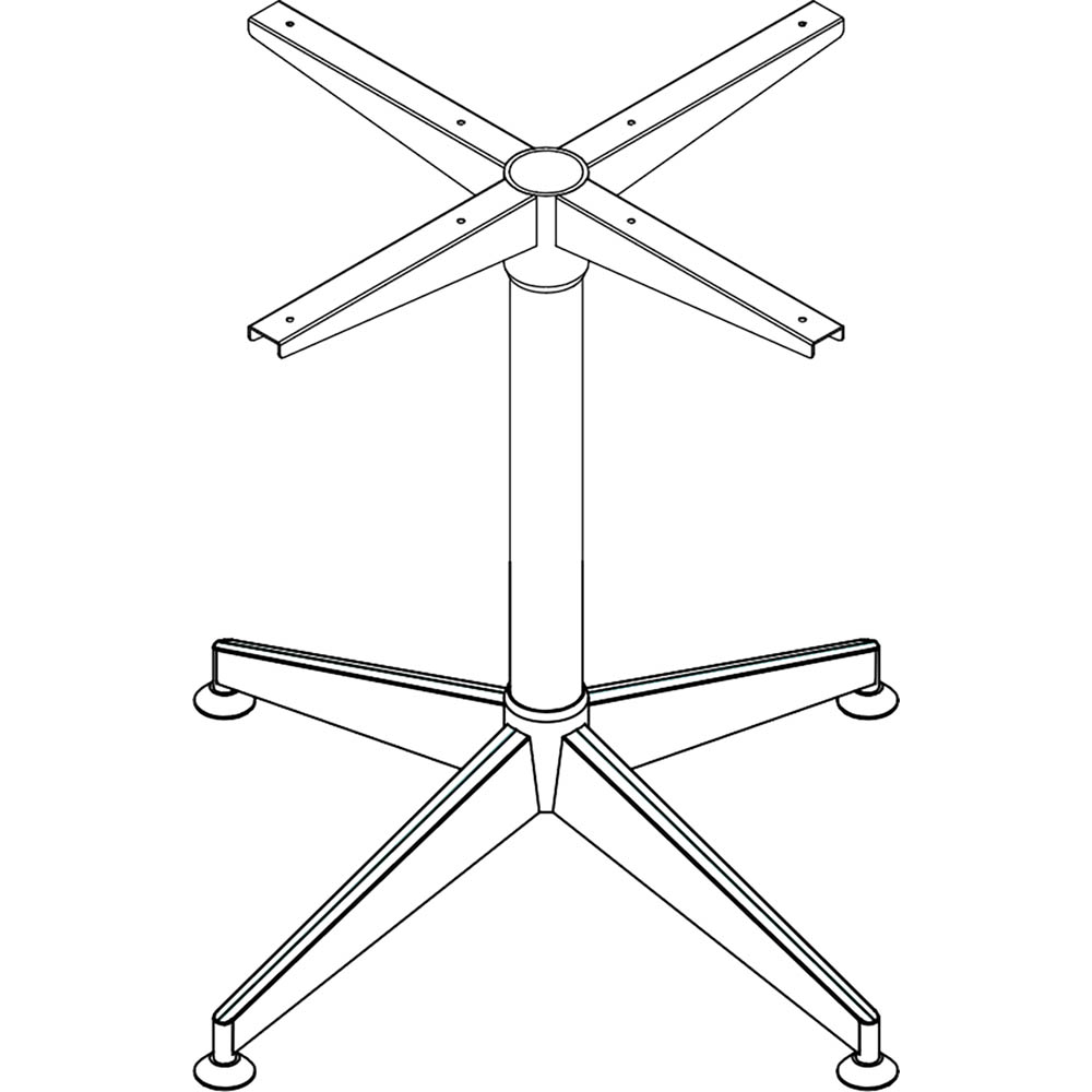 RAPIDLINE TYPHOON ROUND MEETING TABLE FRAME 752 X 752MM BLACK