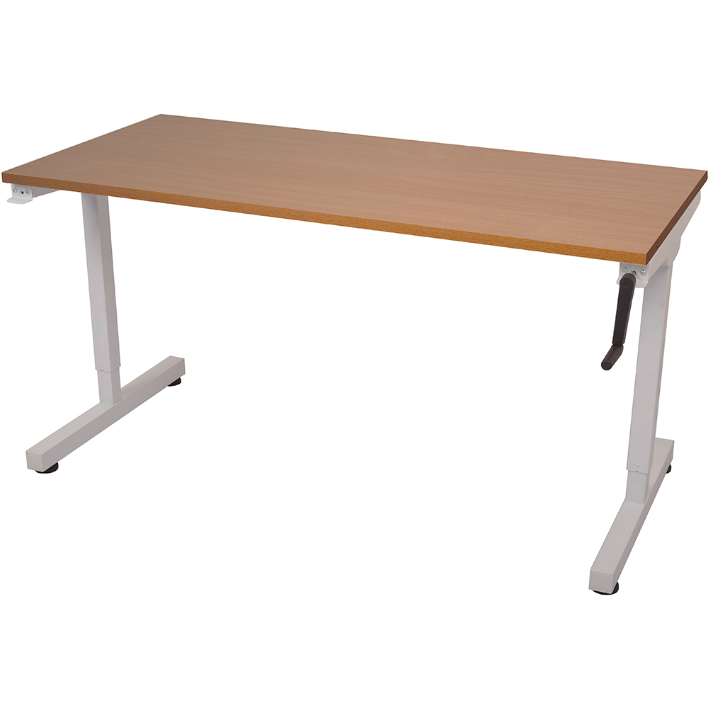 RAPIDLINE TRIUMPH MANUAL HEIGHT ADJUSTABLE WORKSTATION 1500 X 700MM BEECH