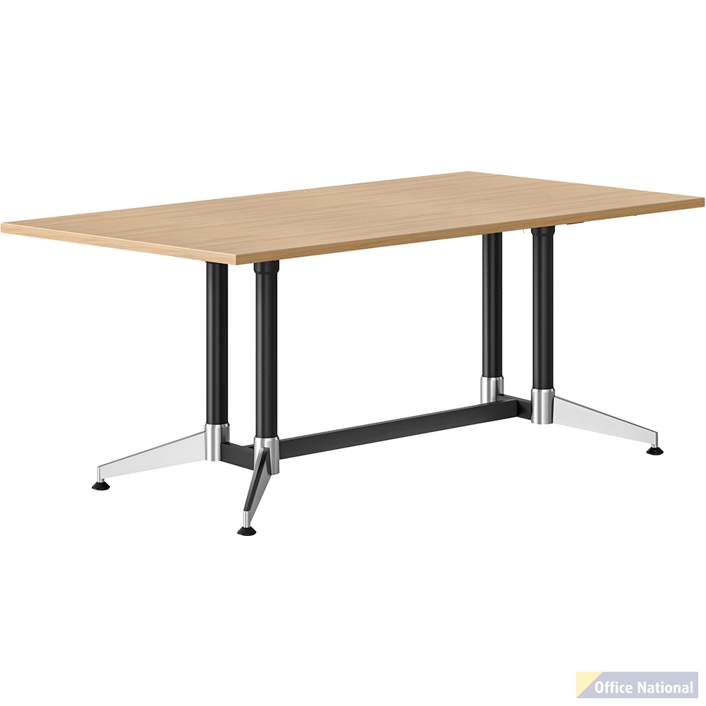 RAPIDLINE TYPHOON MEETING TABLE RECTANGLE 1800W X 750D MM NATURAL OAK TOP