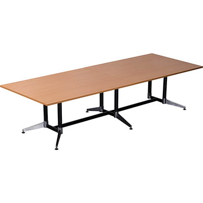 RAPIDLINE TYPHOON BOARDROOM TABLE 3200 X 1200 X 750MM BEECH