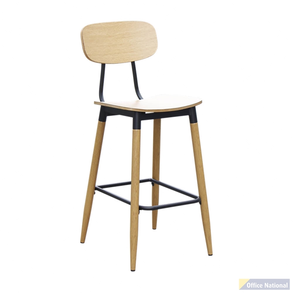 DURAFURN AUSTIN CHAIR BARSTOOL PLY SEAT 500 X 550 X 750MM NATURAL