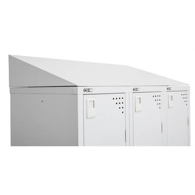 GO STEEL 30 DEGREE SLOPING TOP FOR BANK OF 3 LOCKERS SILVER GREY