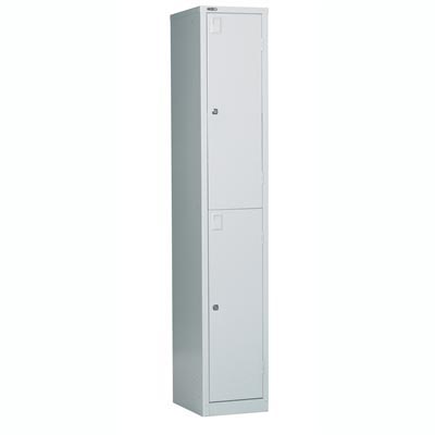 GO STEEL LOCKER TWO DOOR 1830 X 305 X 455MM SILVER GREY