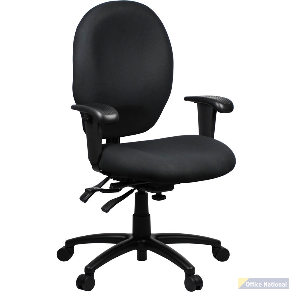 DURO HEAVY DUTY TASK CHAIR MEDIUM BACK ARMS BLACK