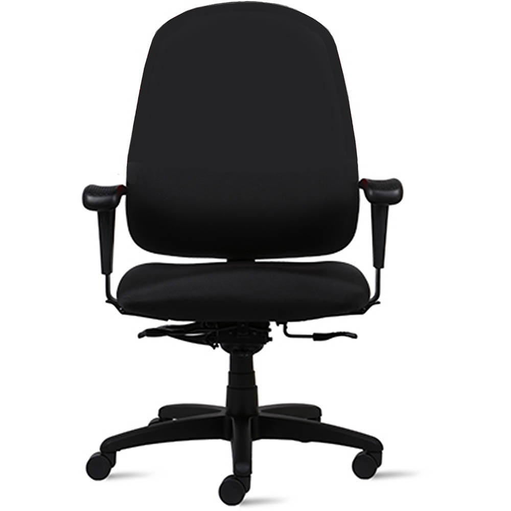 DURO ULTRA HEAVY DUTY CHAIR MEDIUM BACK WITH ARMS BLACK