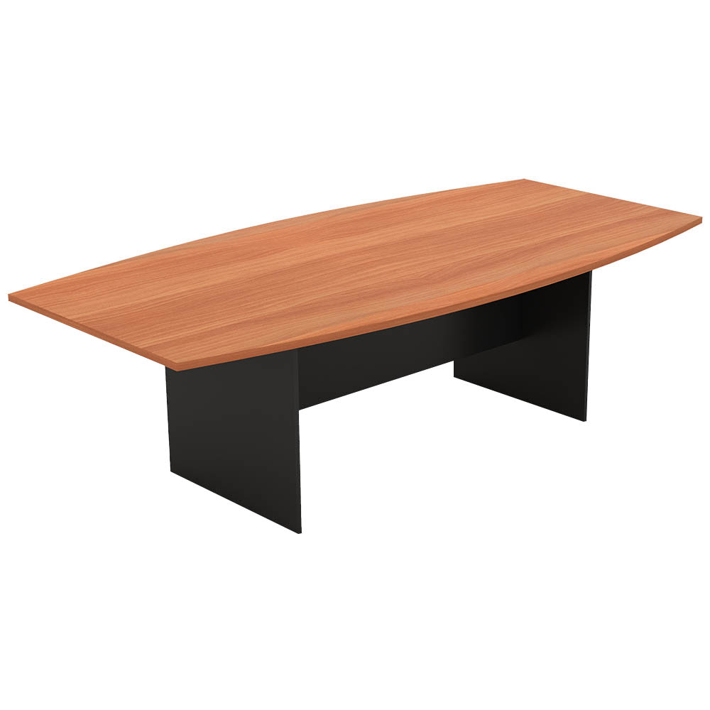 Om Boardroom Table With H Base 2400 X 1200 X 720mm Cherry/charcoal
