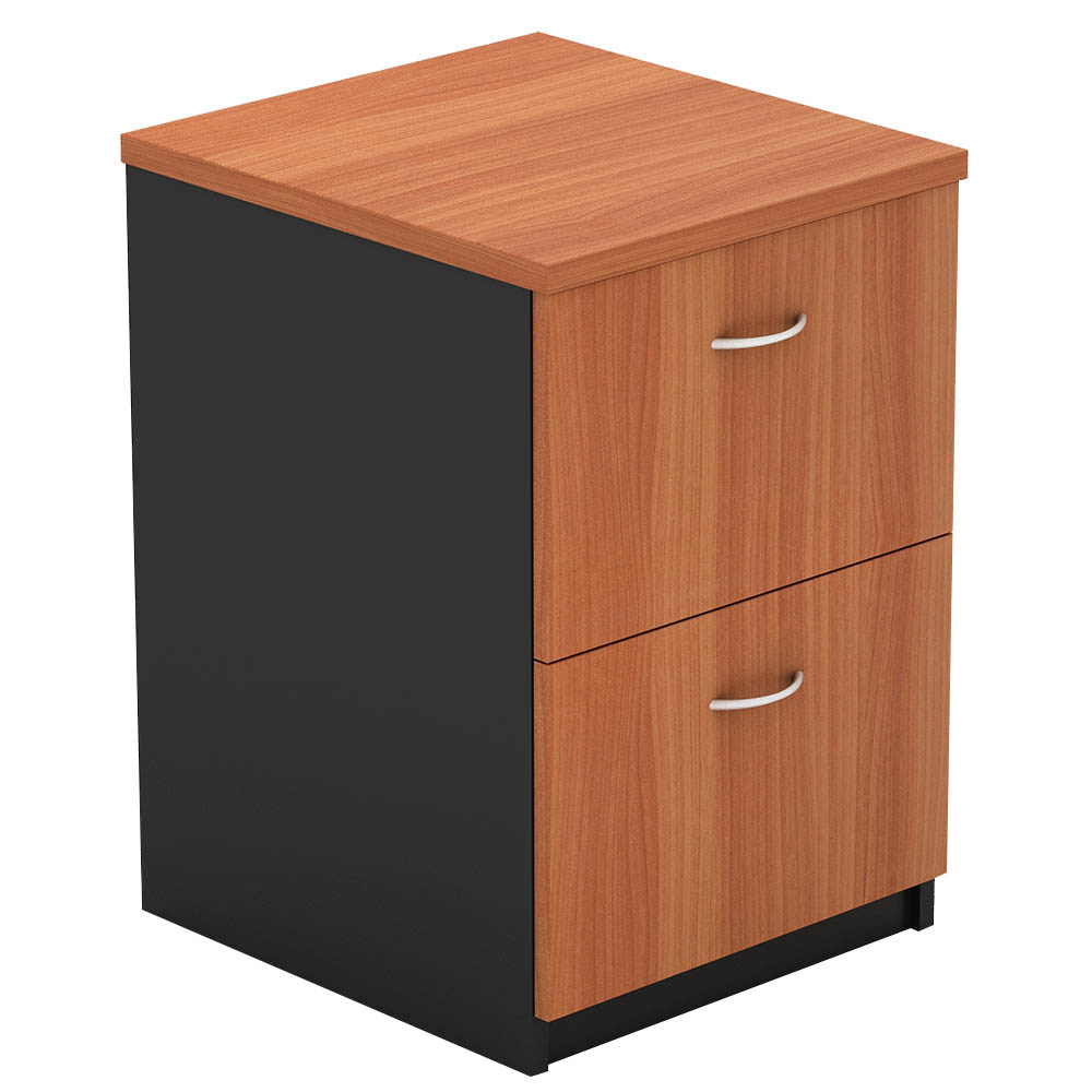 Om Filing Cabinet 2 Drawers 468 X 510 X 760mm Cherry/charcoal