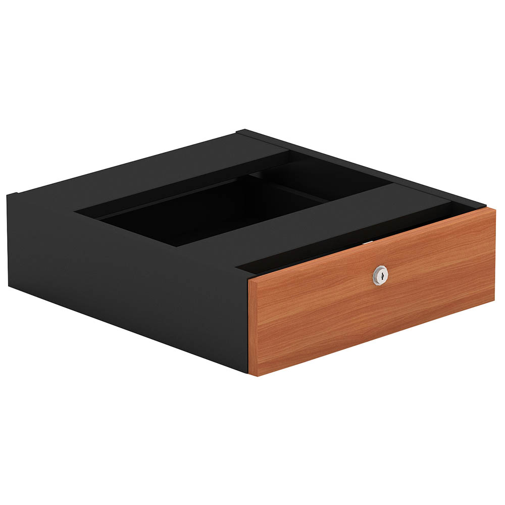 OM FIXED DESK PEDESTAL 1-DRAWER 464 X 400 X 145MM CHERRY/CHARCOAL