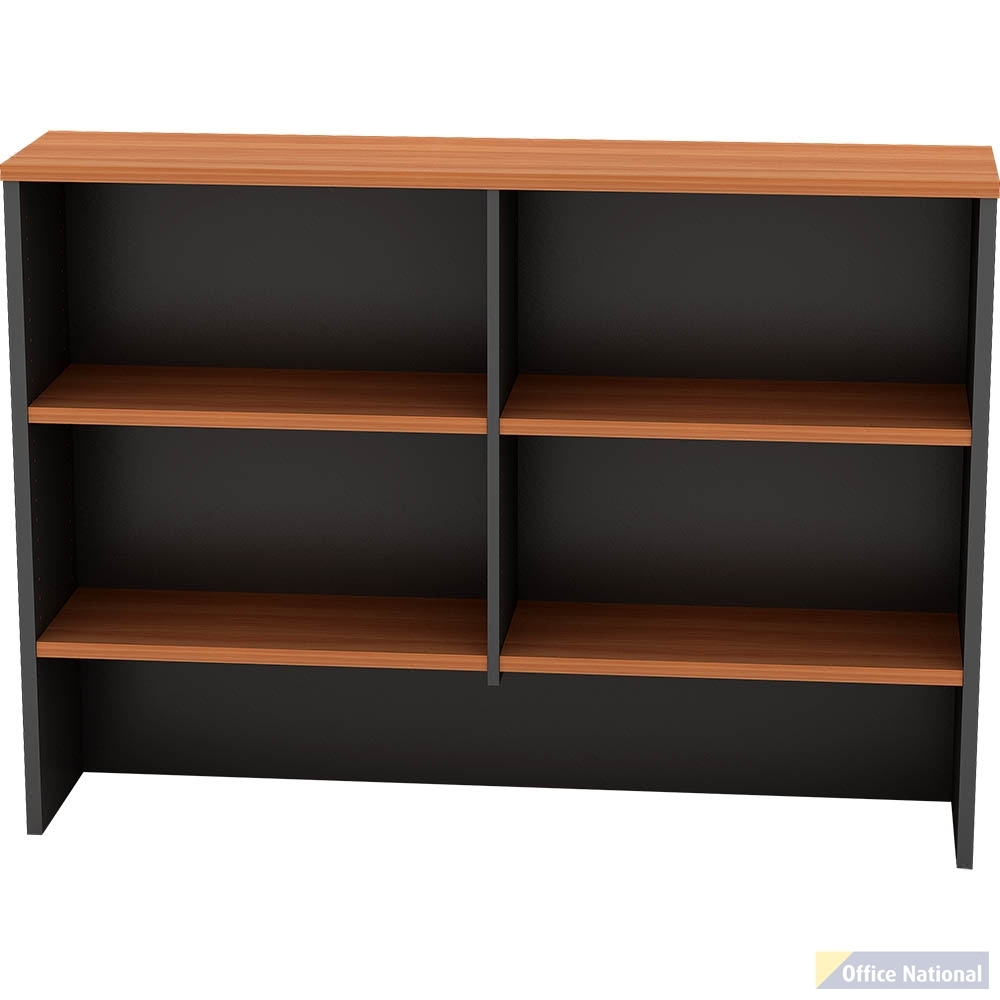OM OVERHEAD HUTCH 1200 X 325 X 1080MM CHERRY/CHARCOAL