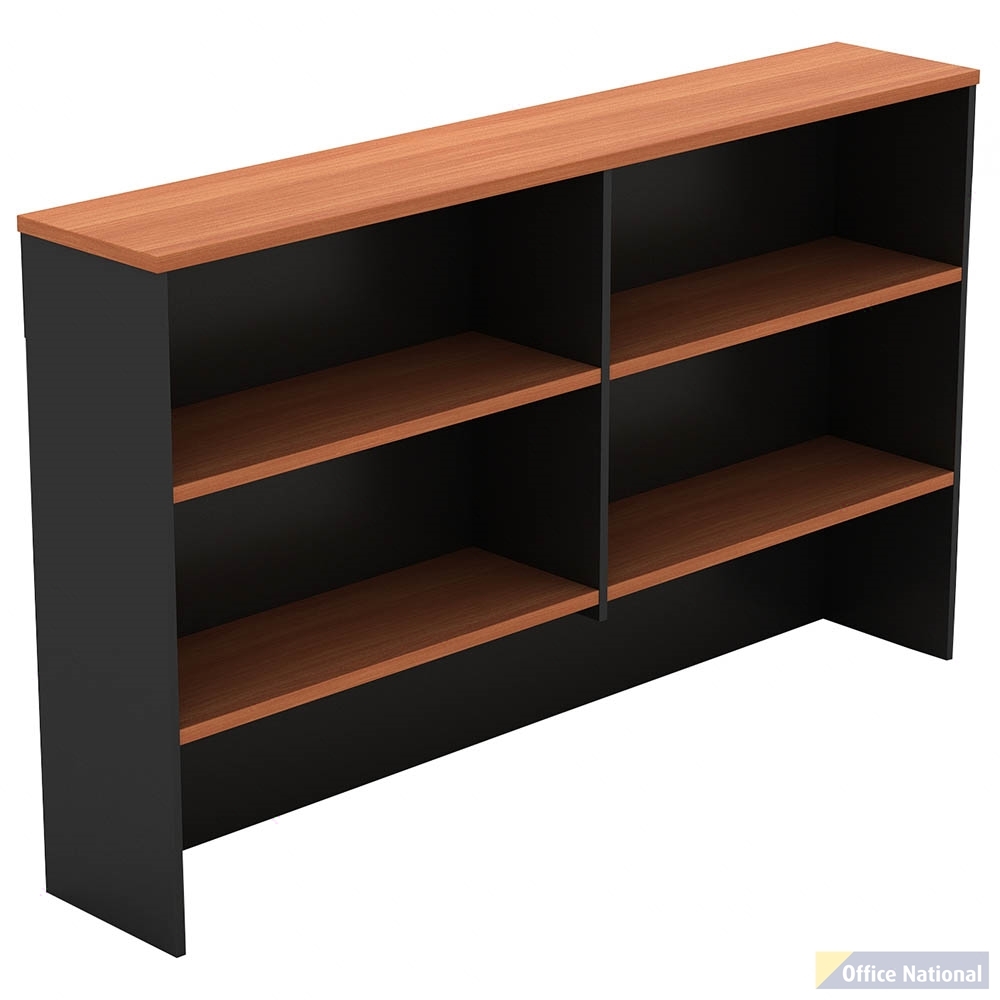 OM OVERHEAD HUTCH 1500 X 325 X 1080MM CHERRY/CHARCOAL