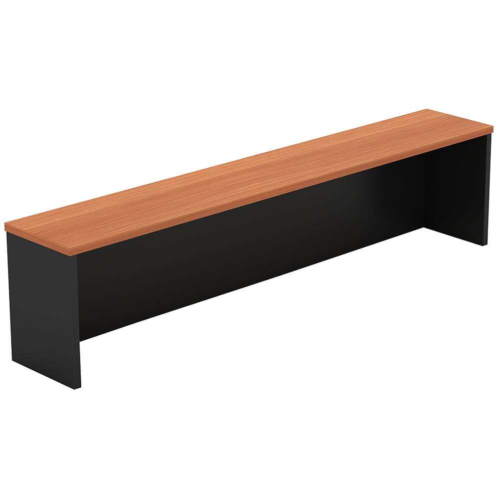OM DESK RECEPTION HOB TOP 1800 X 300 X 380MM CHERRY/CHARCOAL