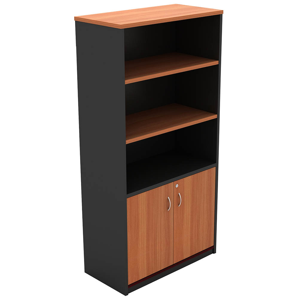 Om Half Door Cabinet 900 X 450 X 1800mm Cherry/charcoal