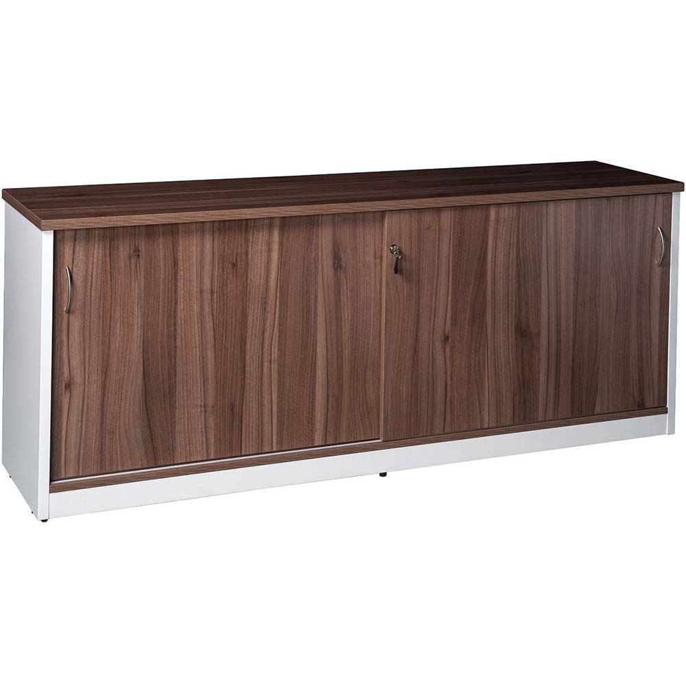 OM PREMIER CREDENZA SLIDING DOORS LOCKABLE 1800 X 450 X 720MM CASNAN/WHITE