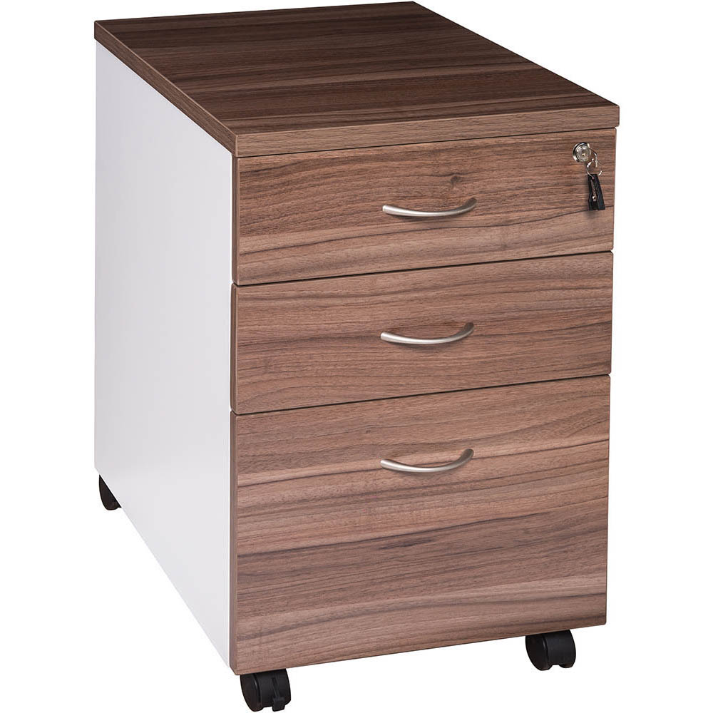 OM PREMIER MOBILE PEDESTAL 2 DRAWER + 1 FILE 468 X 510 X 685MM CASNAN/WHITE