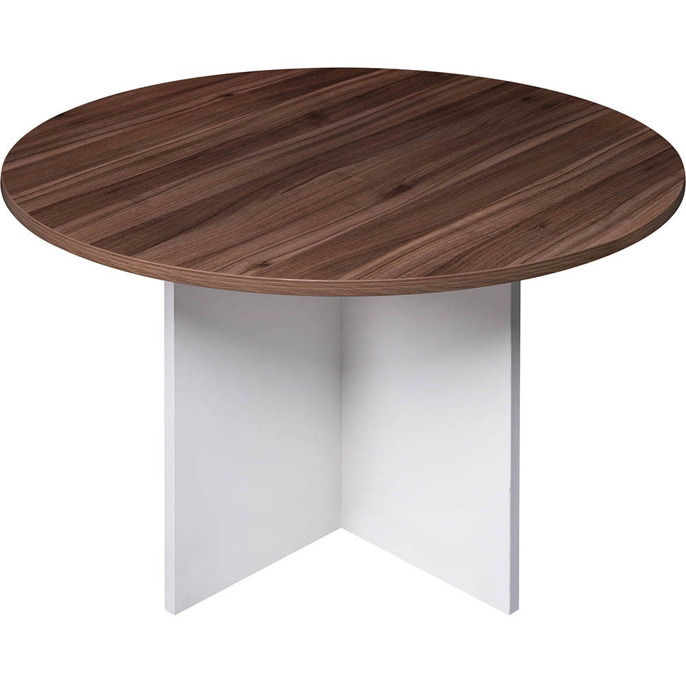 OM PREMIER ROUND MEETING TABLE 1200 X 720MM CASNAN/WHITE