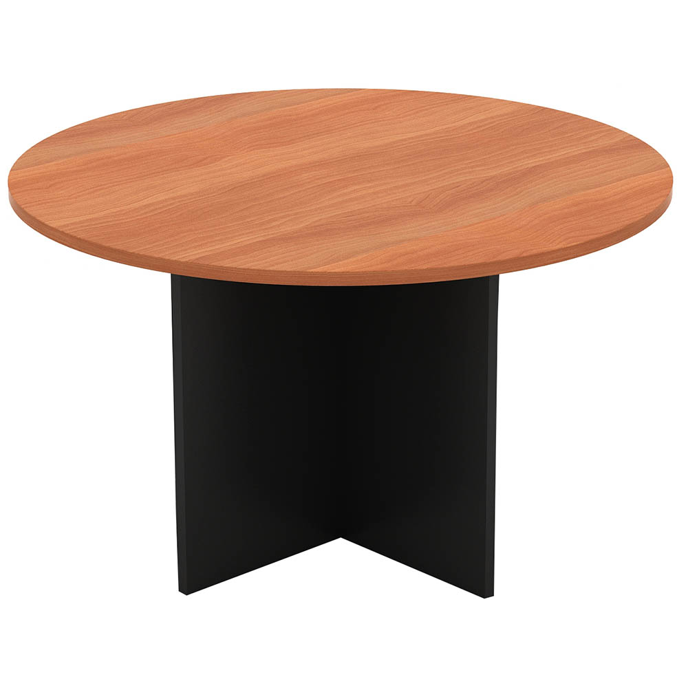 Om Round Meeting Table 900 X 720mm Cherry/charcoal