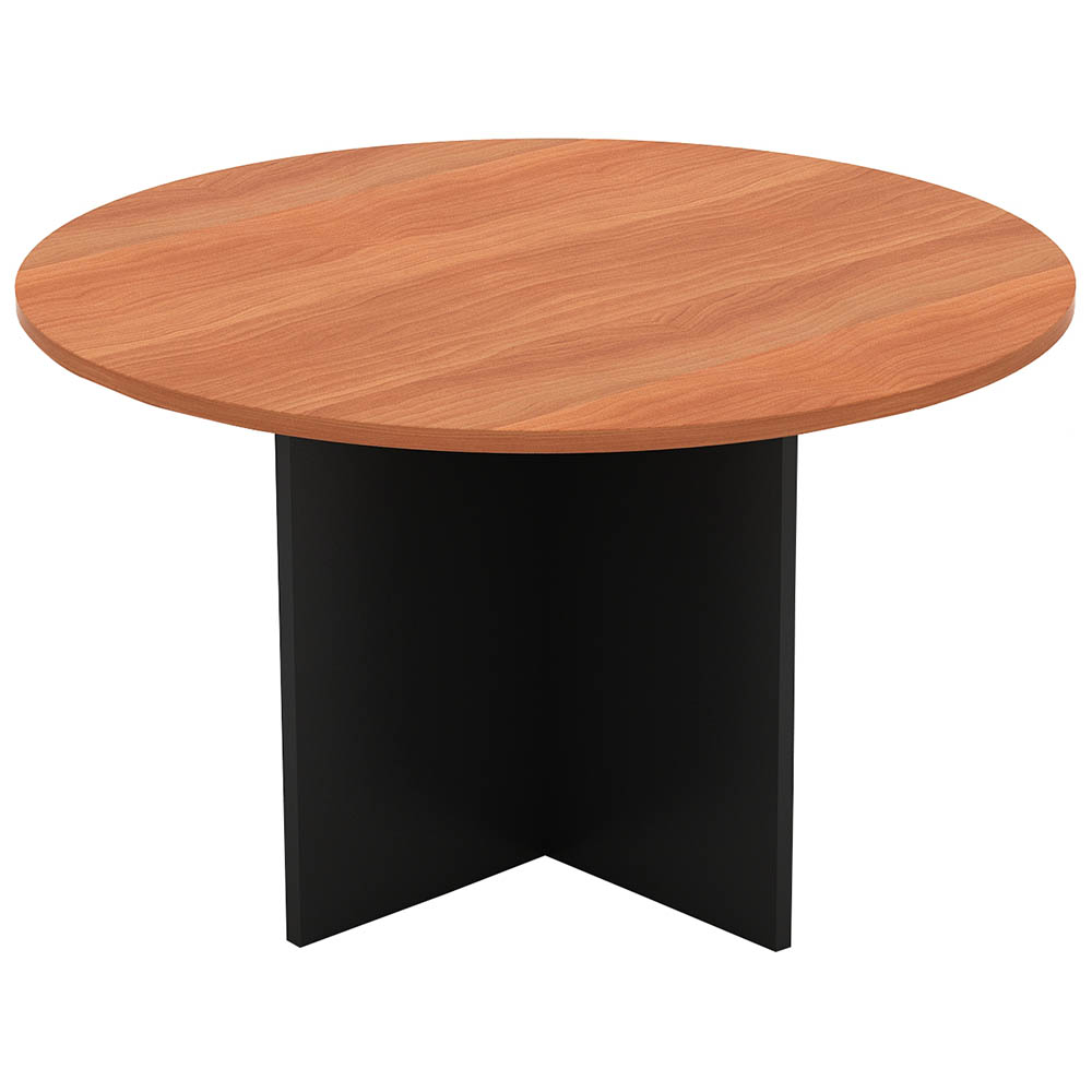 Om Round Meeting Table 1200 X 720mm Cherry/charcoal