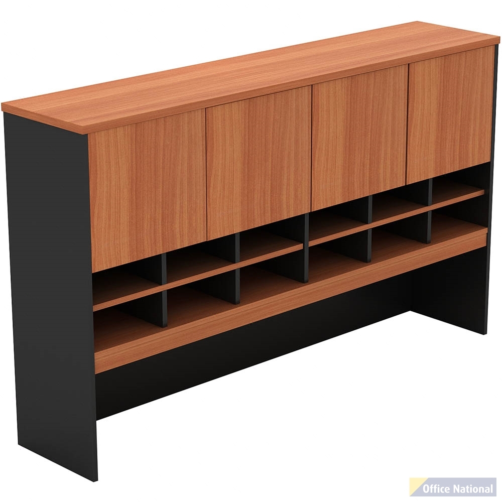 Om Pigeon Hole Hutch 1800 X 370 X 1080mm Cherry/charcoal