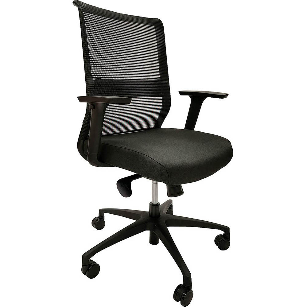 Onyx Ii Task Chair Medium Mesh Back With Arms Black