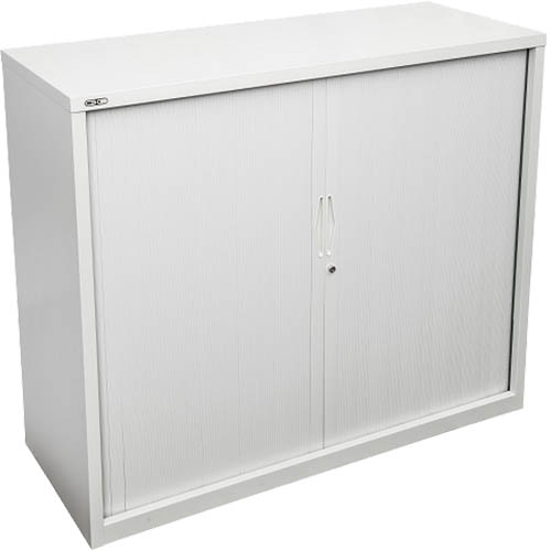 GO TAMBOUR DOOR CUPBOARD 2 SHELVES 1016 X 900 X 473MM WHITE