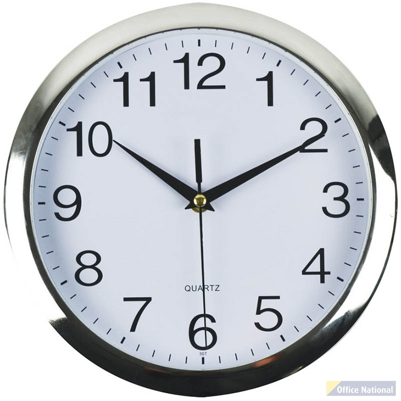 ITALPLAST WALL CLOCK 260MM WHITE / CHROME
