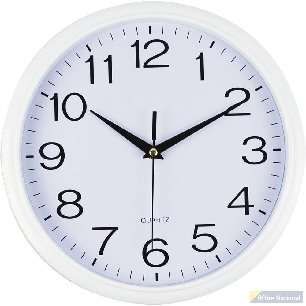 ITALPLAST WALL CLOCK 300MM GLASS WHITE