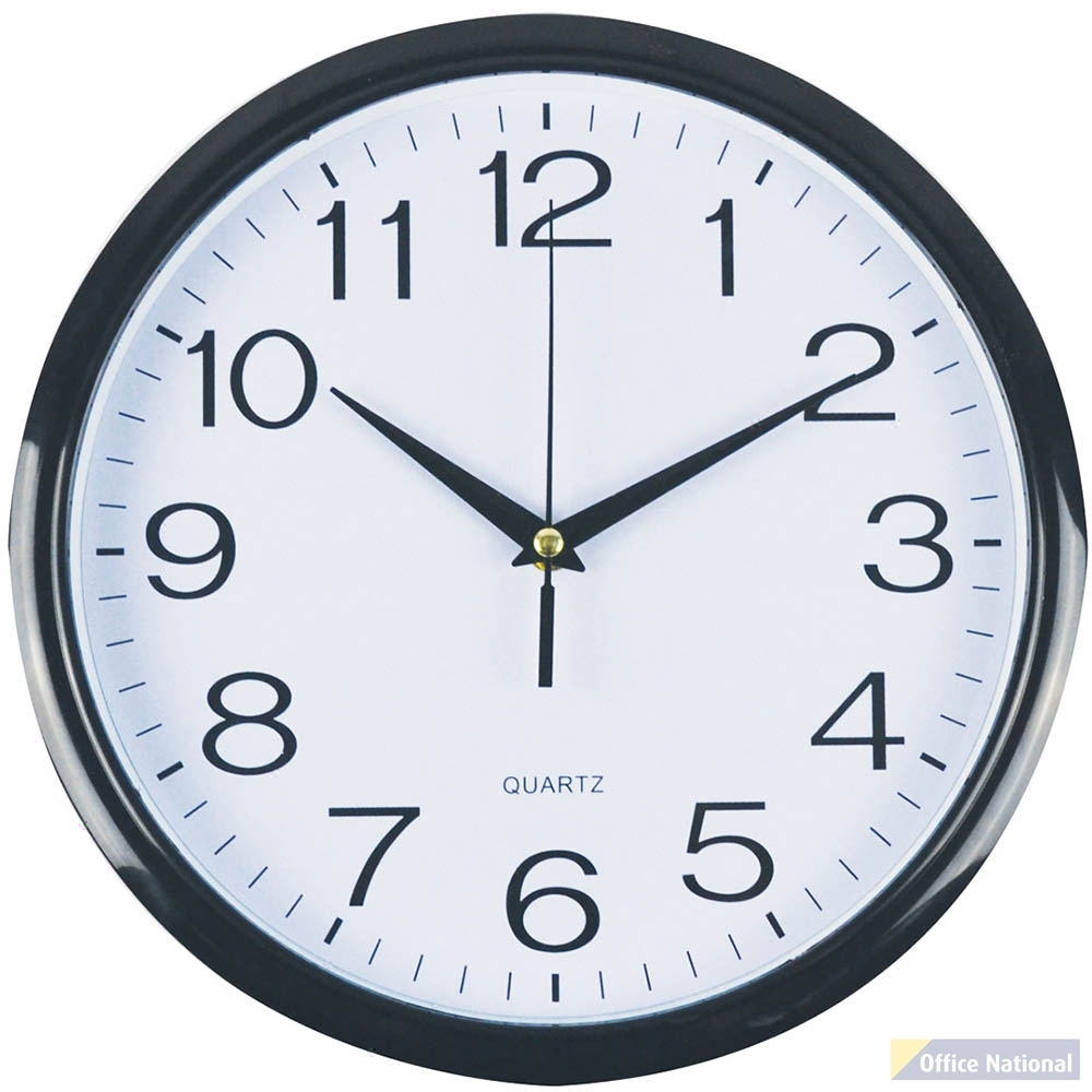 ITALPLAST WALL CLOCK 300MM PLASTIC WHITE / BLACK