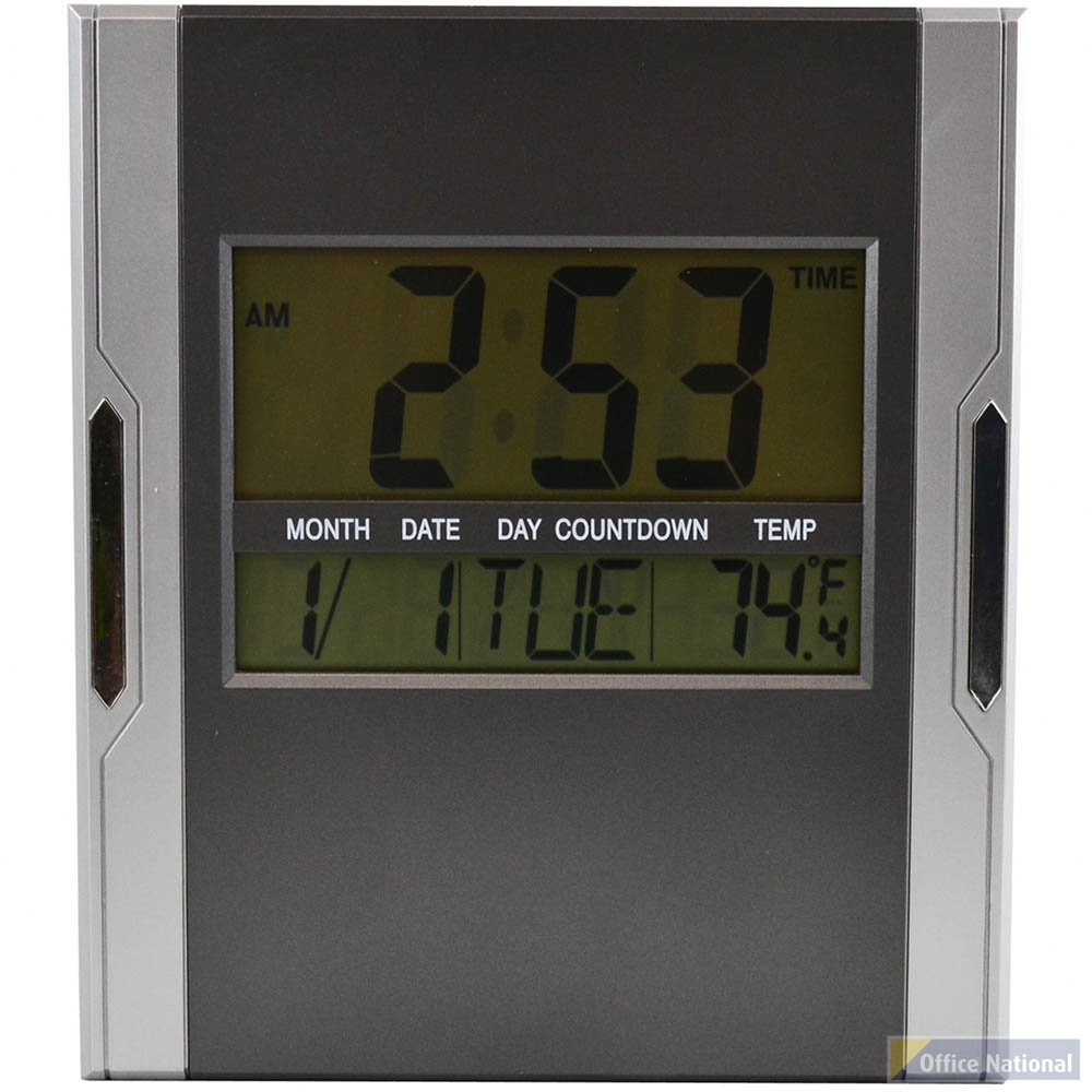 ITALPLAST DIGITAL DESK / WALL CLOCK GREY