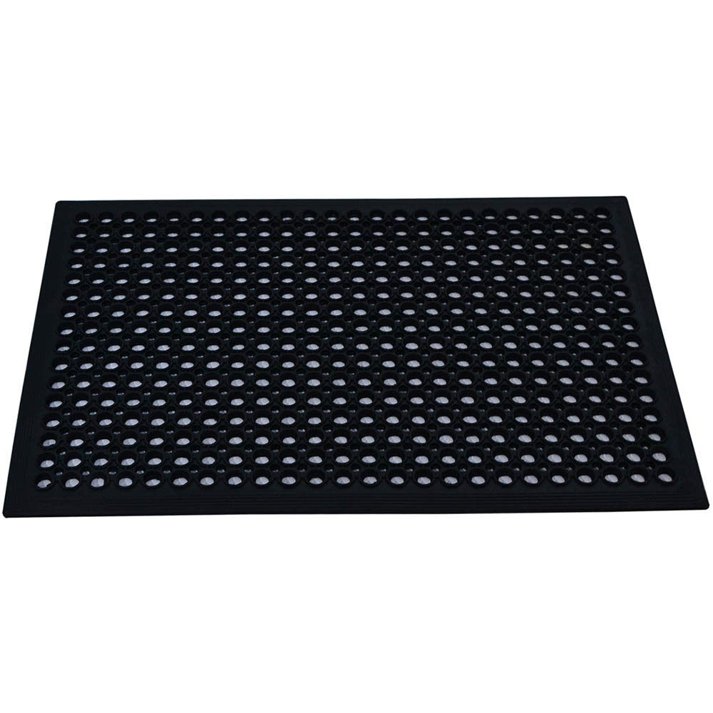ITALPLAST ANTI-FATIGUE SAFEWALK RUBBER MAT 600 X 900MM BLACK