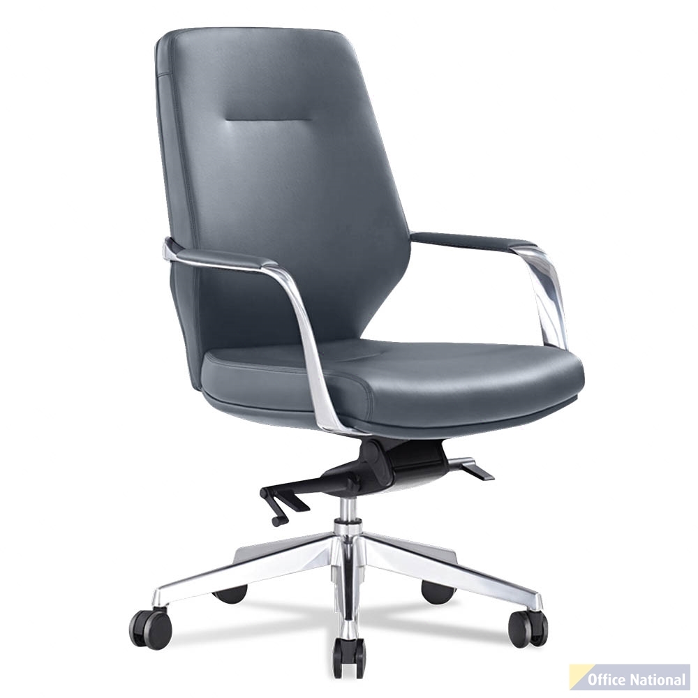 EXECUTIVE PORTFOLIO BRIGHTON CHAIR MEDIUM BACK PU LEATHER 510 X 520 X 1205MM GREY