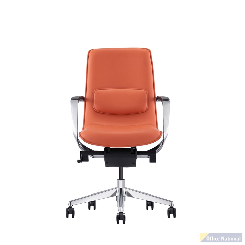 EXECUTIVE PORTFOLIO TITAN CHAIR MEDIUM BACK GENUINE LEATHER 500 X 440 X 980MM ORANGE