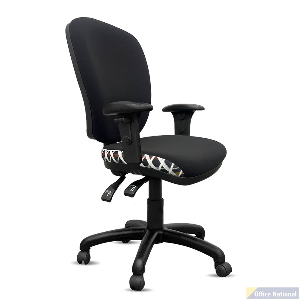 ORANGE DUST ALICE CHAIR WITH ARMS HIGH BACK 510 X 490 X 960MM COCKATOO BLACK